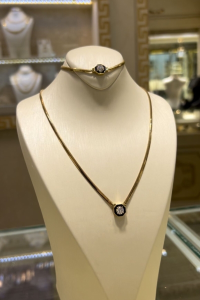 14 Ayar Taşlı İtalyan (Balıksırtı) Set